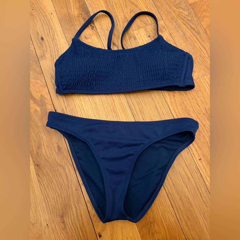 Women’s Wild Fable Navy blue Smocked Bikini Set XS